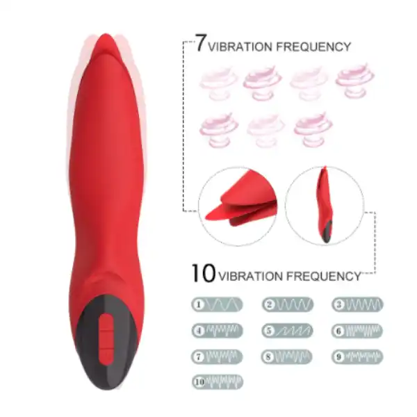Waterproof Ultra-quiet Tongue Shape Vibrator Sex Toy