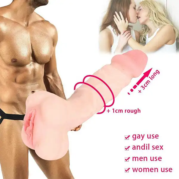 Realistic Penis Extender Sleeve With Attached Vagina