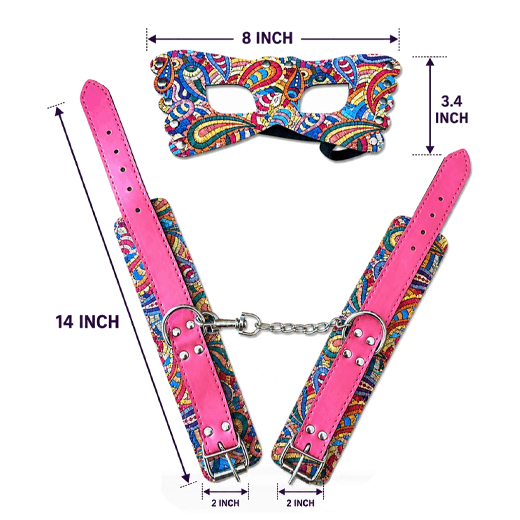 Colourful Handcuffs And Eye Mask Combo