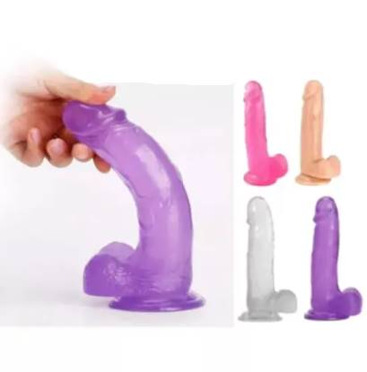 Realistic Jelly Dildo Adult Toy Black Dildo with Strong Suction With Belt