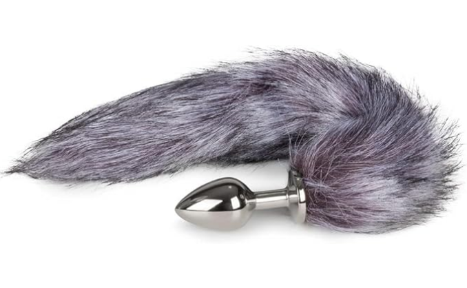 Butt Plug Fox Tail Cosplay But Plug (Black/white)