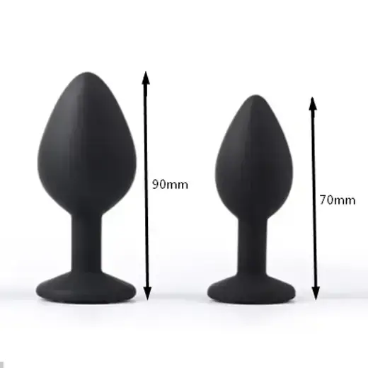 2 Pcs Silicone Jeweled Anal Butt Plugs