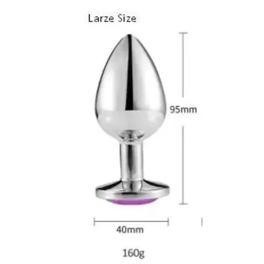 Large Stainless Steel Anal Crystal Masturbation Plug