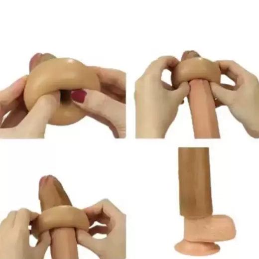 7" realstic smooth silicone penis sleeve