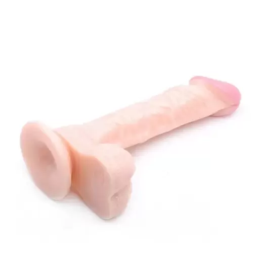 8.6 inch Realistic Rubber Dildo Clings with Eggs