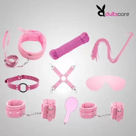 9Pcs Luxury Pink BDSM Kit
