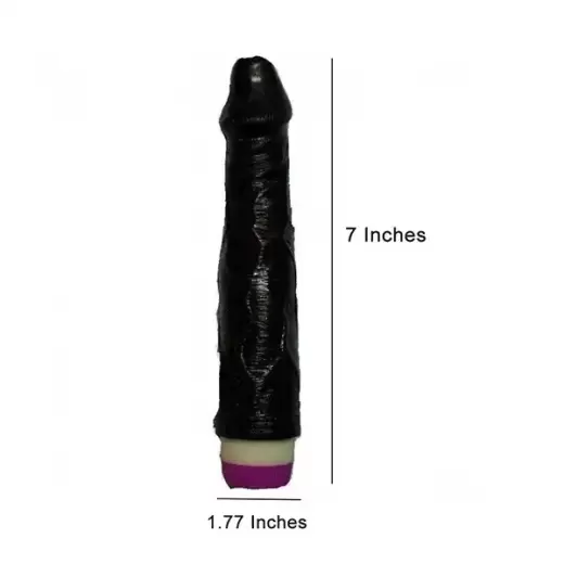 African Black Vibrating 7 Inch Stud Dildo