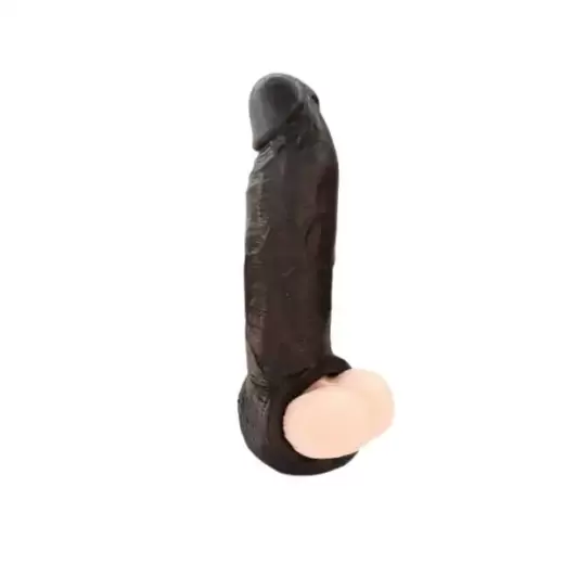 Black larger cock extender male penis extension sleeve