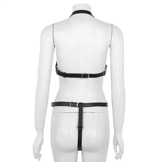 Bondage Women Sexy Black Bodysuit Belt Chastity