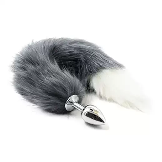 Butt Plug Fox Tail Cosplay But Plug (Black/white)