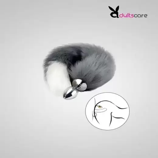 Butt Plug Fox Tail Cosplay But Plug (Black/white)