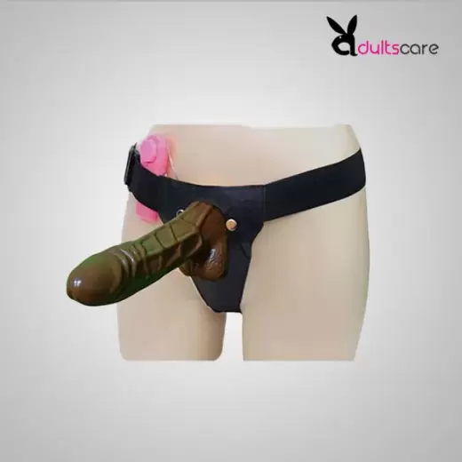 CHOCO HOLLOW STRAP ON WITH VIBRATION & BALLS