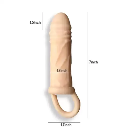 Penis Condom Sleeve Extender With Cock Ring