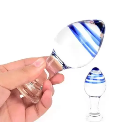 Crystal Premium Glass Butt Plug(Brown,Blue)
