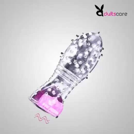 Dotted Crystal Condom Sleeve with Vibration Mode