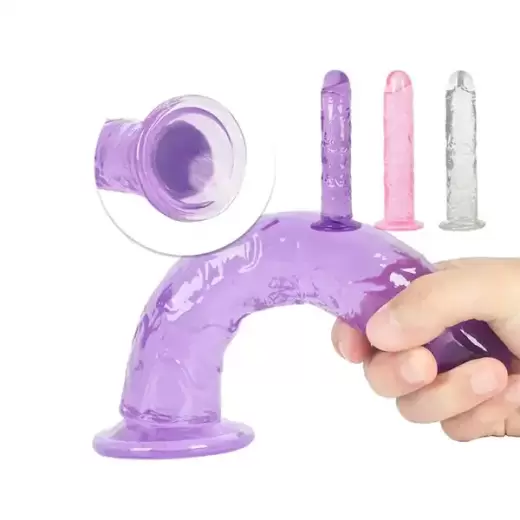 Erotic Soft Jelly Anal Dildo Realistic Penis With Strong Suction Cup