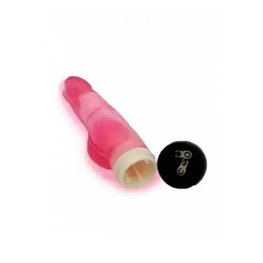 Flesh/Jelly Dildo Vibrator With Balls+Lube