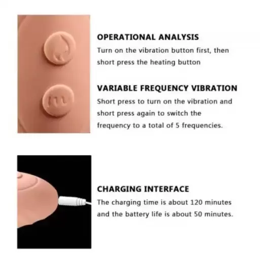 Full Silicone Rechargeable With 5 Vibration Heating Women Finger Shape Vibrator