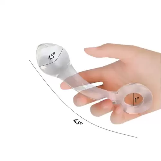 Glass Anal Plug with Ring