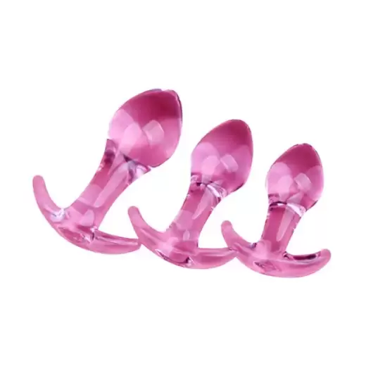 Glass Butt Plug Toy Anal Butt Plug with Boat Anchor Base for Men Women