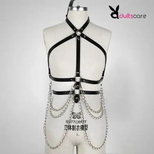 Harness Sexy Garter Belt Woman Leather Fetish Body Bondage