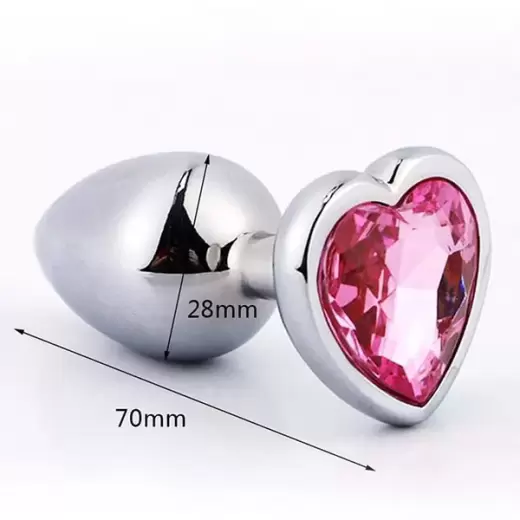 Heart Stainless Steel Crystal Anal Plug