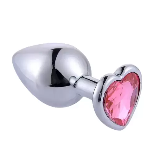 Heart Stainless Steel Crystal Anal Plug