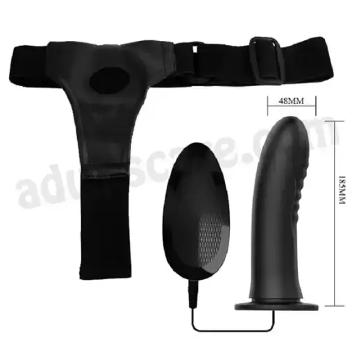 Hollow Strap On Silicone Dildo With Multi Speed Vibration (7.2