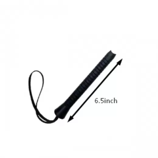 Black Riding Crop Straight Leather Handle Flogger Horse Whip