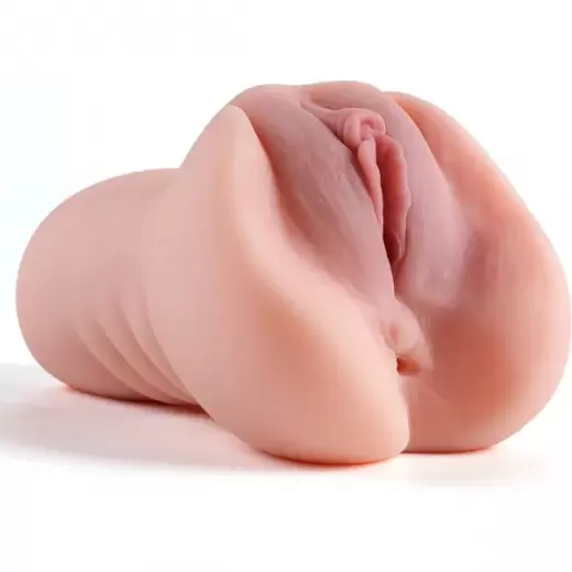 2 in 1 Male Masturbator Pocket Pussy with Realistic Textured Vagina and Tight Anus