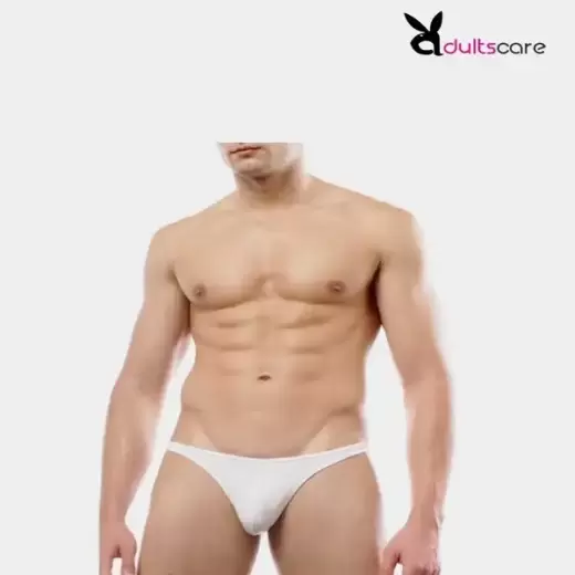 Mens White and Black Sexy Thong