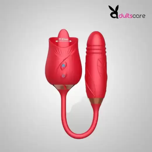 Multispeed Rose Clit Licking vibrator With Dildo
