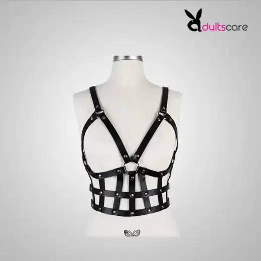 PU leather Harness Bondage corset for women