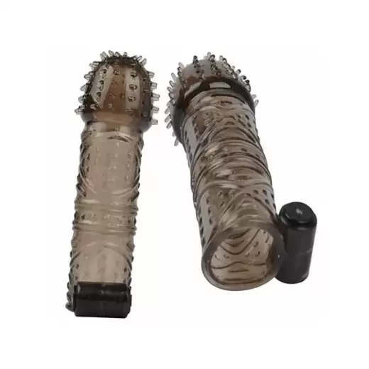 Reusable Penis Enlargement Condom Sleeve Men Delay Ejaculation with Vibrator