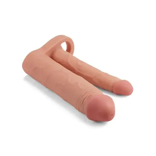 Double Penis Sleeve With Anal Dildo