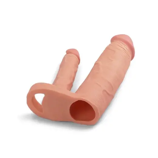 Double Penis Sleeve With Anal Dildo