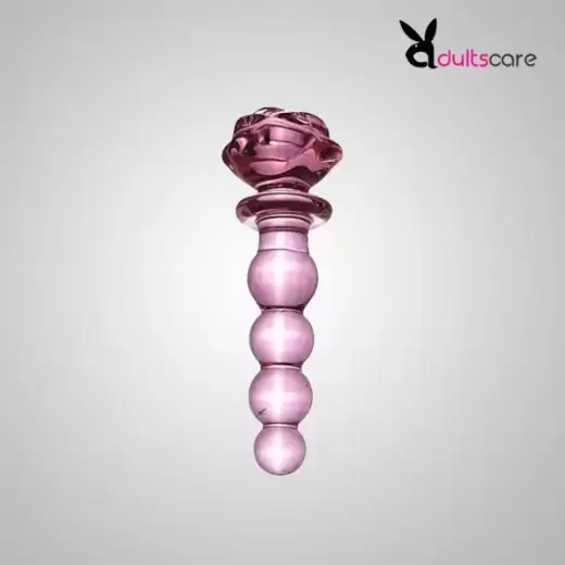 Pink Crystal Glass Anal Butt Plug