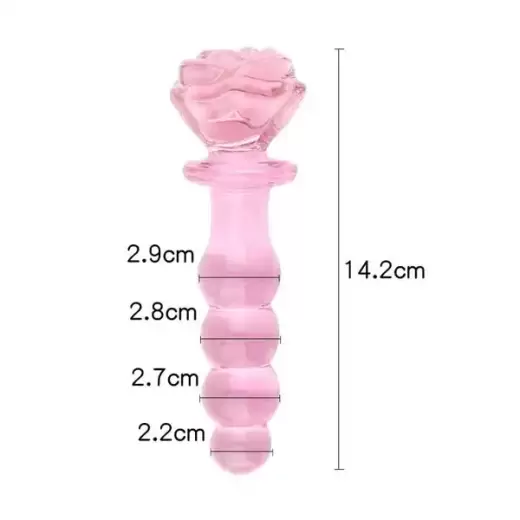 Pink Crystal Glass Anal Butt Plug