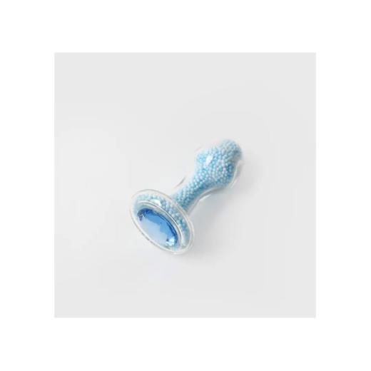 Pink&Blue; Foam Beads Glass Dildos Masturbator G-spot Anal Butt Plug For Men Woman