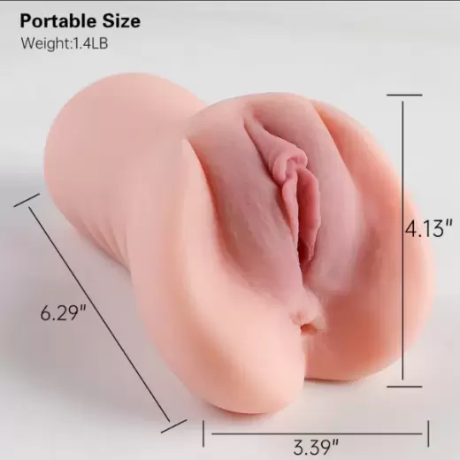 2 in 1 Male Masturbator Pocket Pussy with Realistic Textured Vagina and Tight Anus