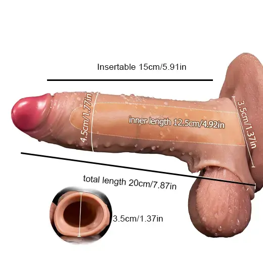 Prolong Penis Sleeve with Skin Texture Silicone Cock Sleeve