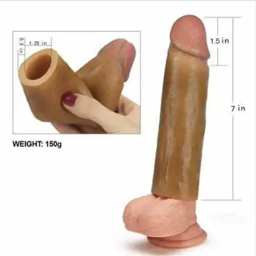 7 Inch realstic smooth silicone penis sleeve