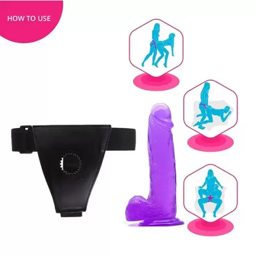 Random Jelly Dildo With Strap-On Lesbian Sex Toy