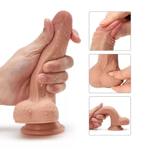Realistic Dildo with Strong Two Layer Silicone Suction Cup