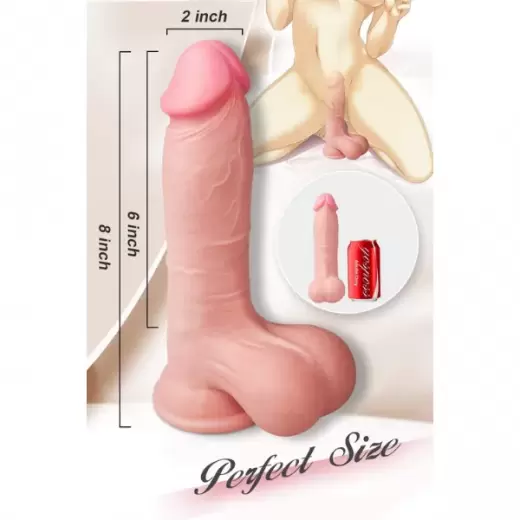 8 Inch Realistic Dildo with Moving Foreskin