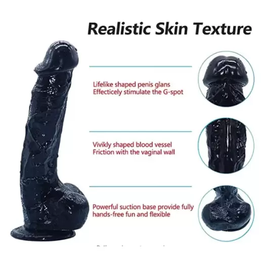 Realstic Black Strapon Vibrating Dildo