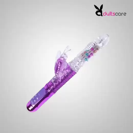 Rechargeable Butterfly Rabbit Vibrator with Rotating & Thrusting Beads