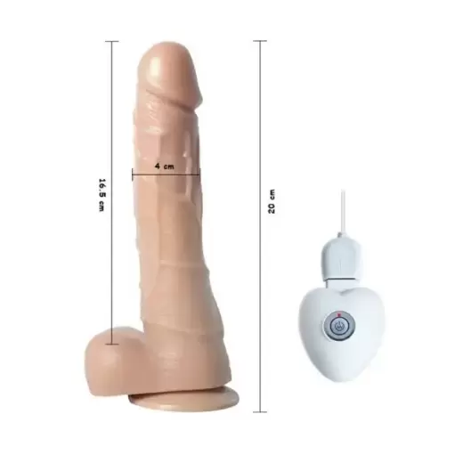 20 Cm Rechargeable Dildo With Moving Head 10 Vibration Function