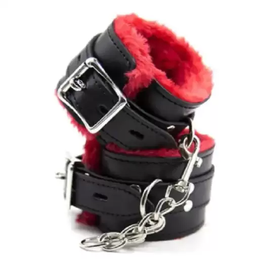 Red & Black Wrist Bondage Cuffs