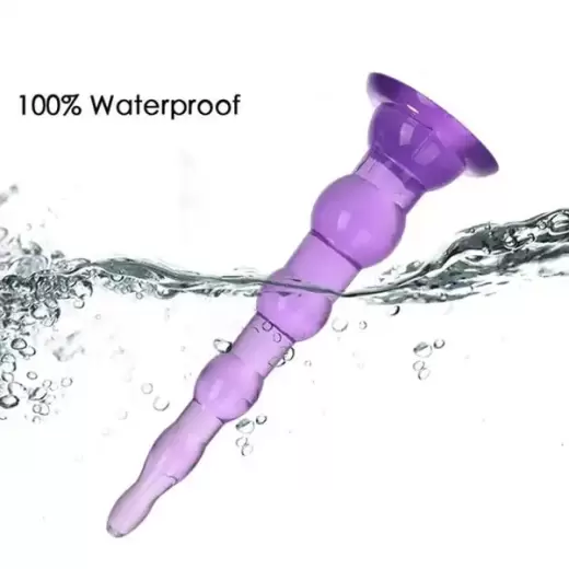 Remote Control Vibrating Jelly Anal Plug with Suction Cup